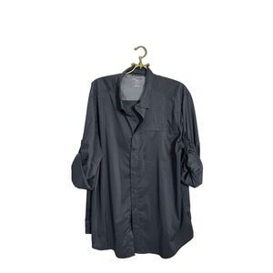 Swiss‎ Tech Casual Button Front Long Sleeve Shirt Size XXL Gray  2XL